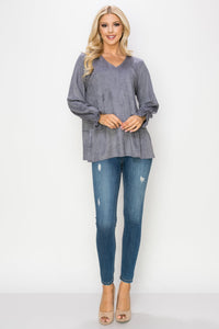 Abigail Suede Top