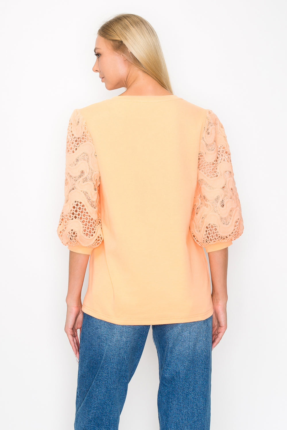 Ruth Pointe Knit Top with Lace