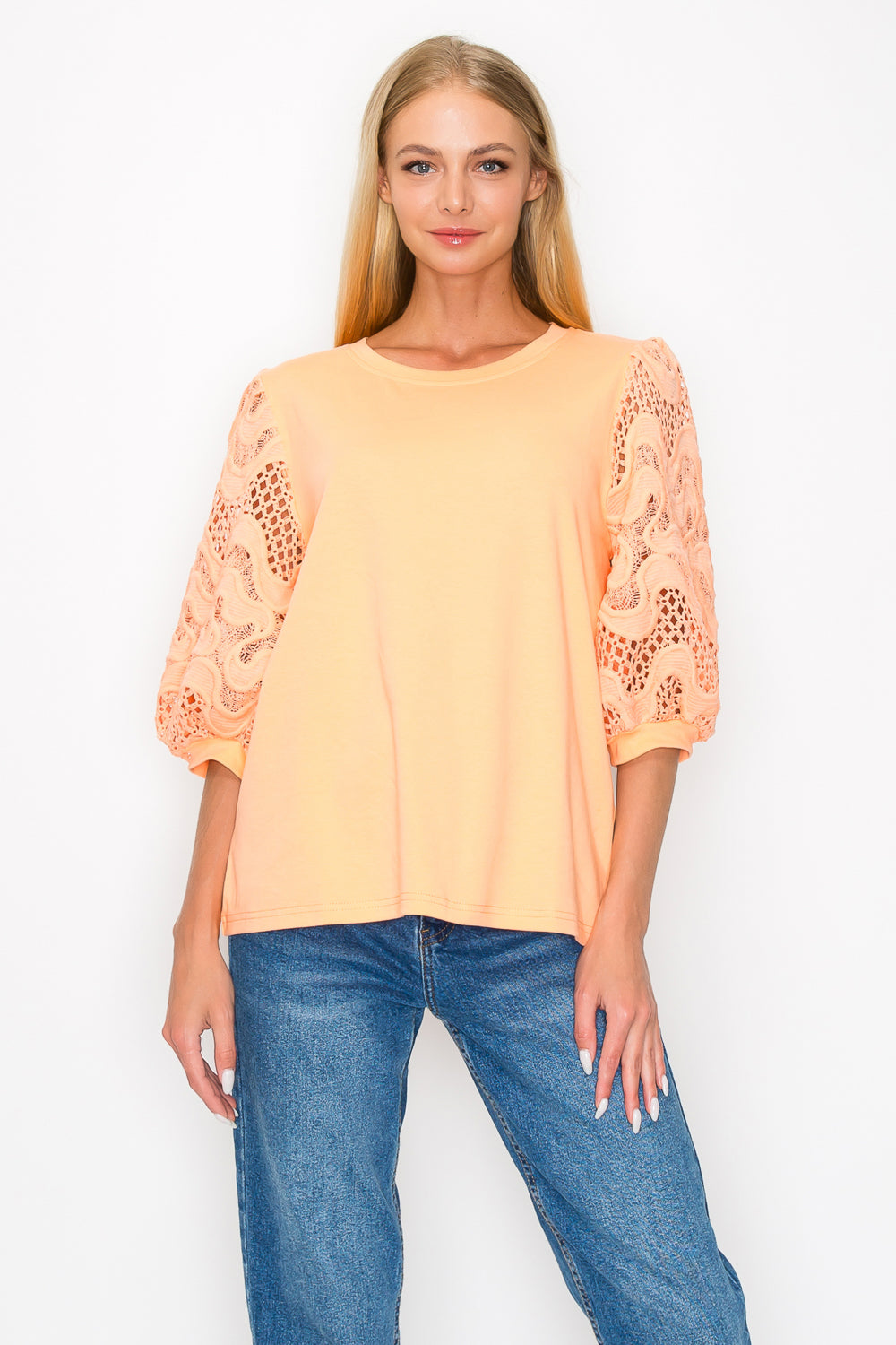 Ruth Pointe Knit Top with Lace