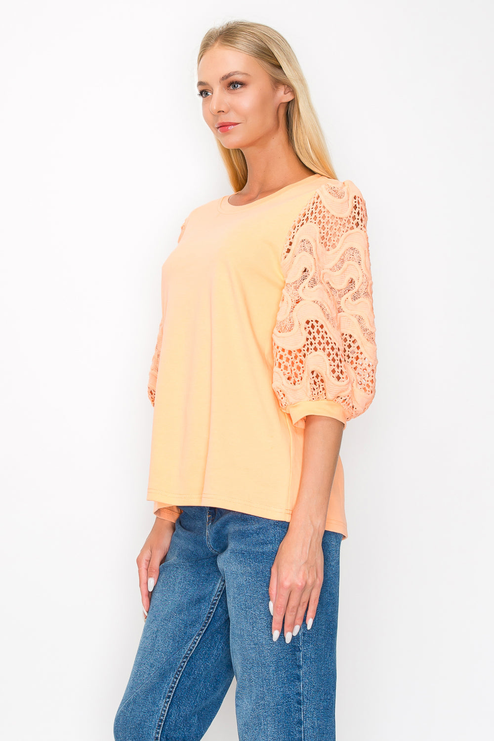 Ruth Pointe Knit Top with Lace