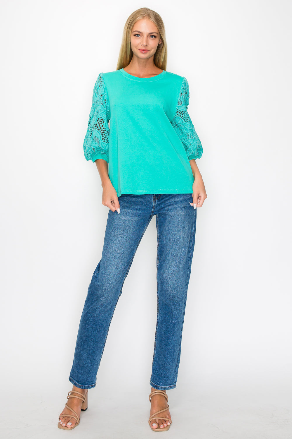 Ruth Pointe Knit Top with Lace