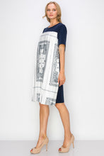 Load image into Gallery viewer, Renyta Dress with Novelty Front Printed Pleating