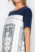 Load image into Gallery viewer, Renyta Dress with Novelty Front Printed Pleating