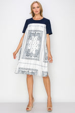 Load image into Gallery viewer, Renyta Dress with Novelty Front Printed Pleating