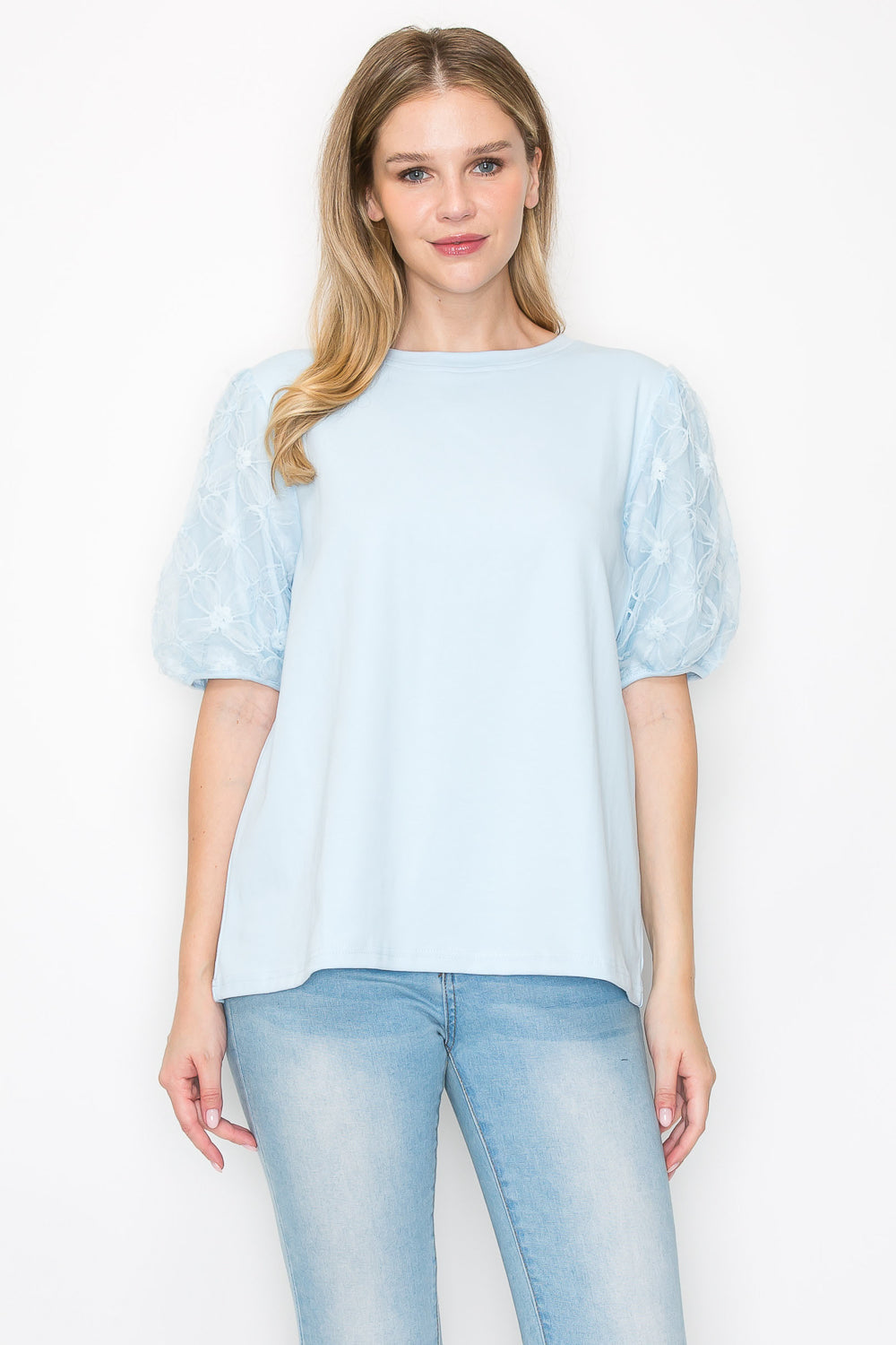 Rimmie Pointe Knit Top with Lace