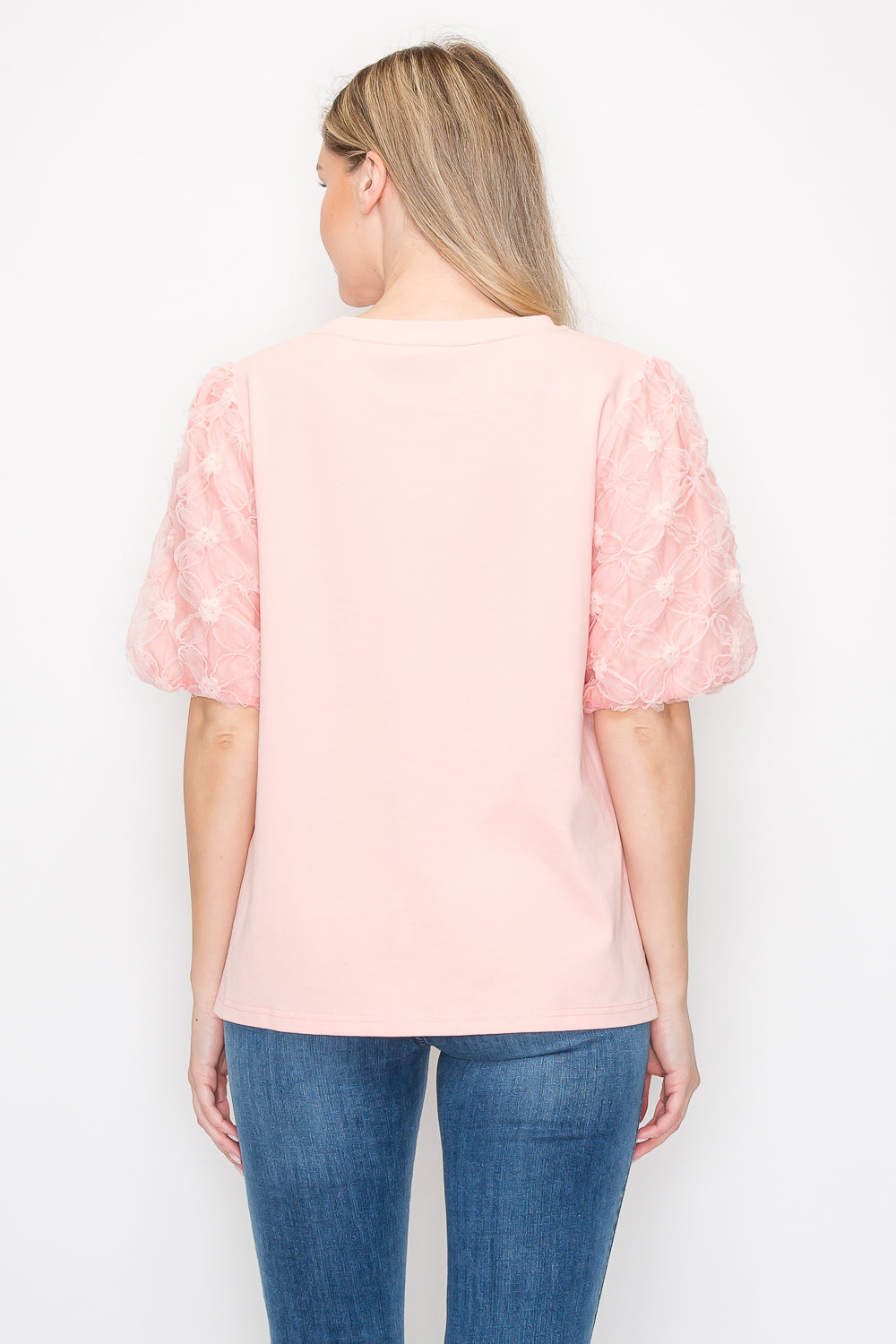 Rimmie Pointe Knit Top with Lace