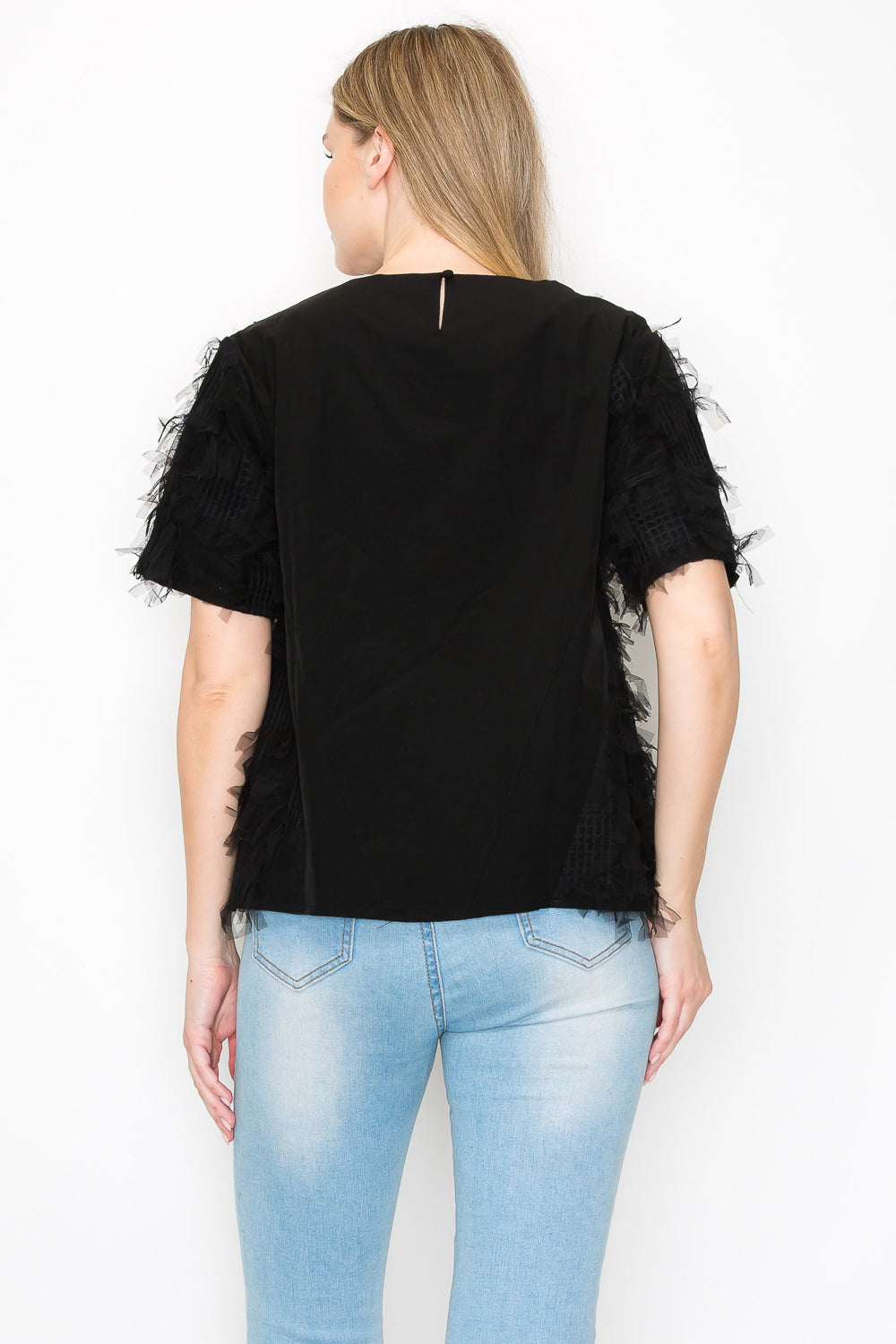 Waylynn Top with Textured Feathered Chiffon