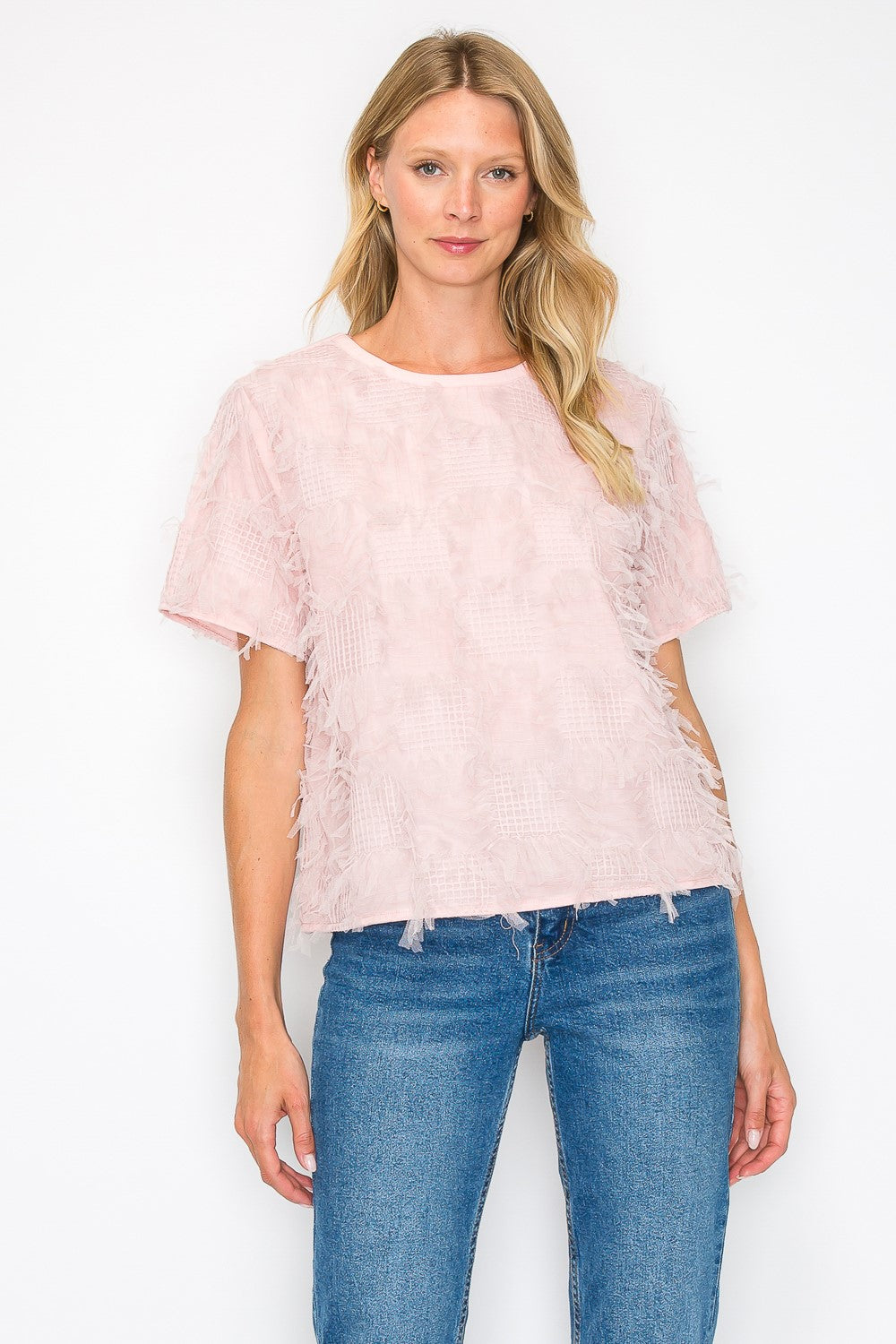 Waylynn Top with Textured Feathered Chiffon