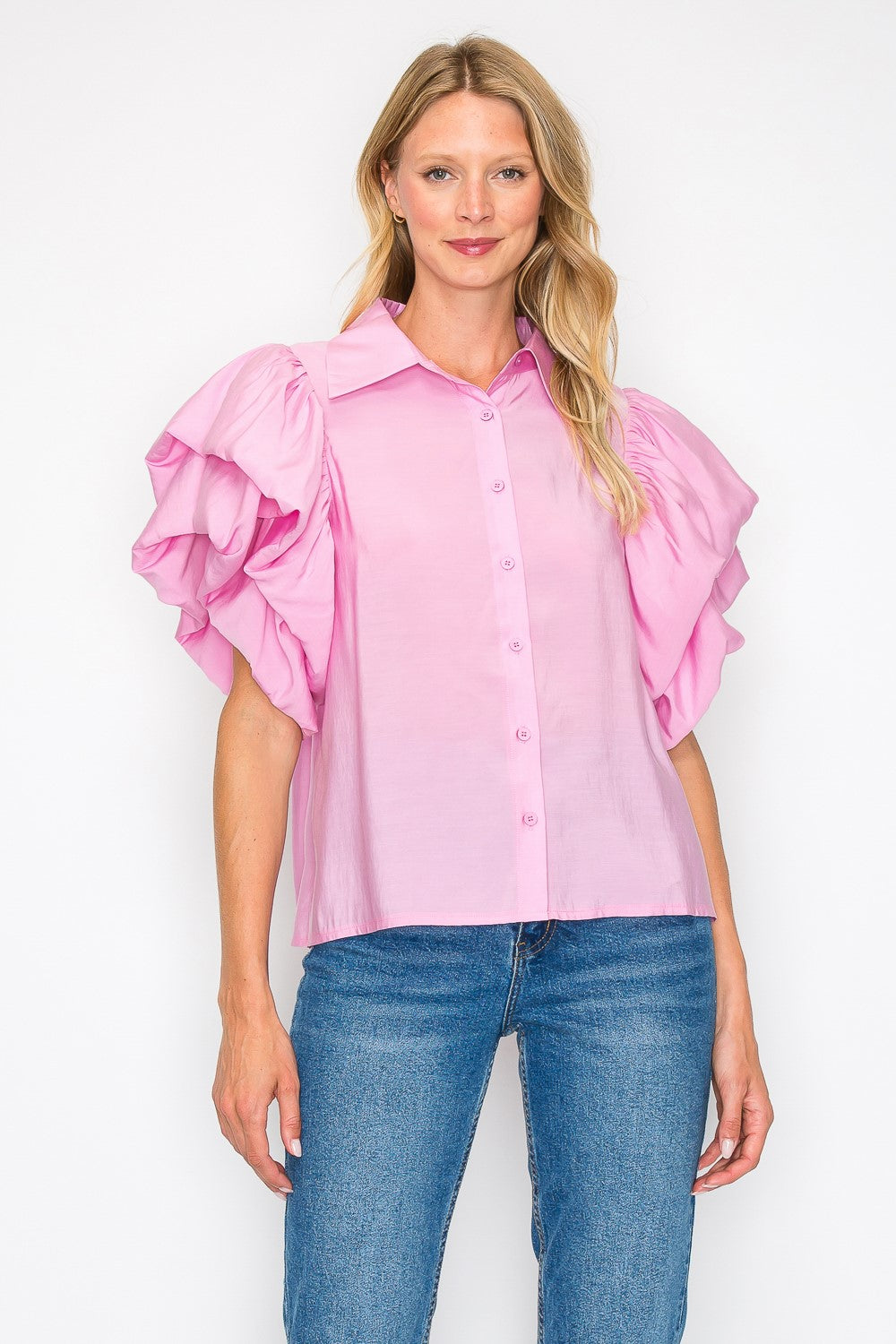 Wrynn Woven Ruffled Top