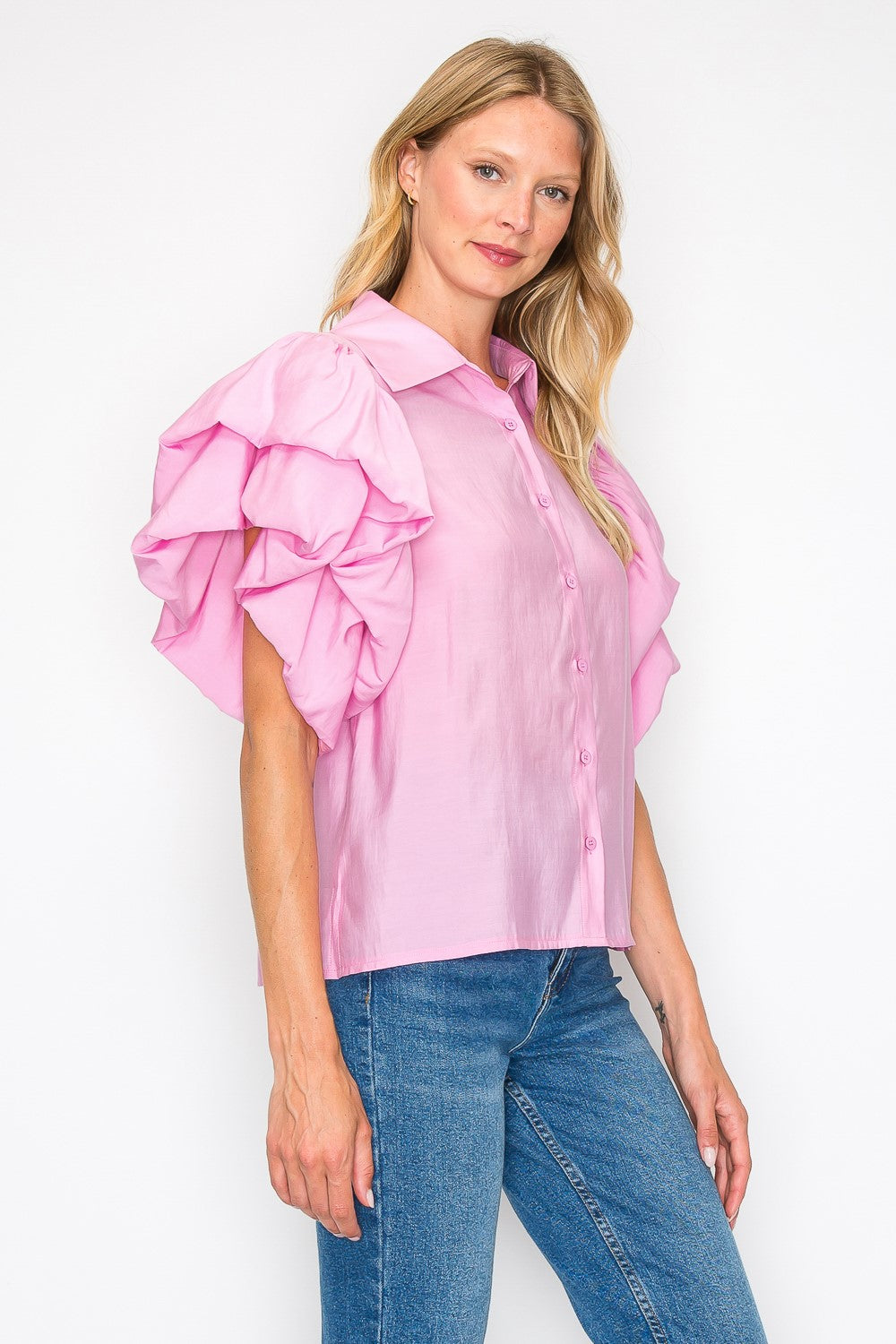 Wrynn Woven Ruffled Top