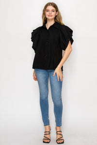 Wrynn Woven Ruffled Top