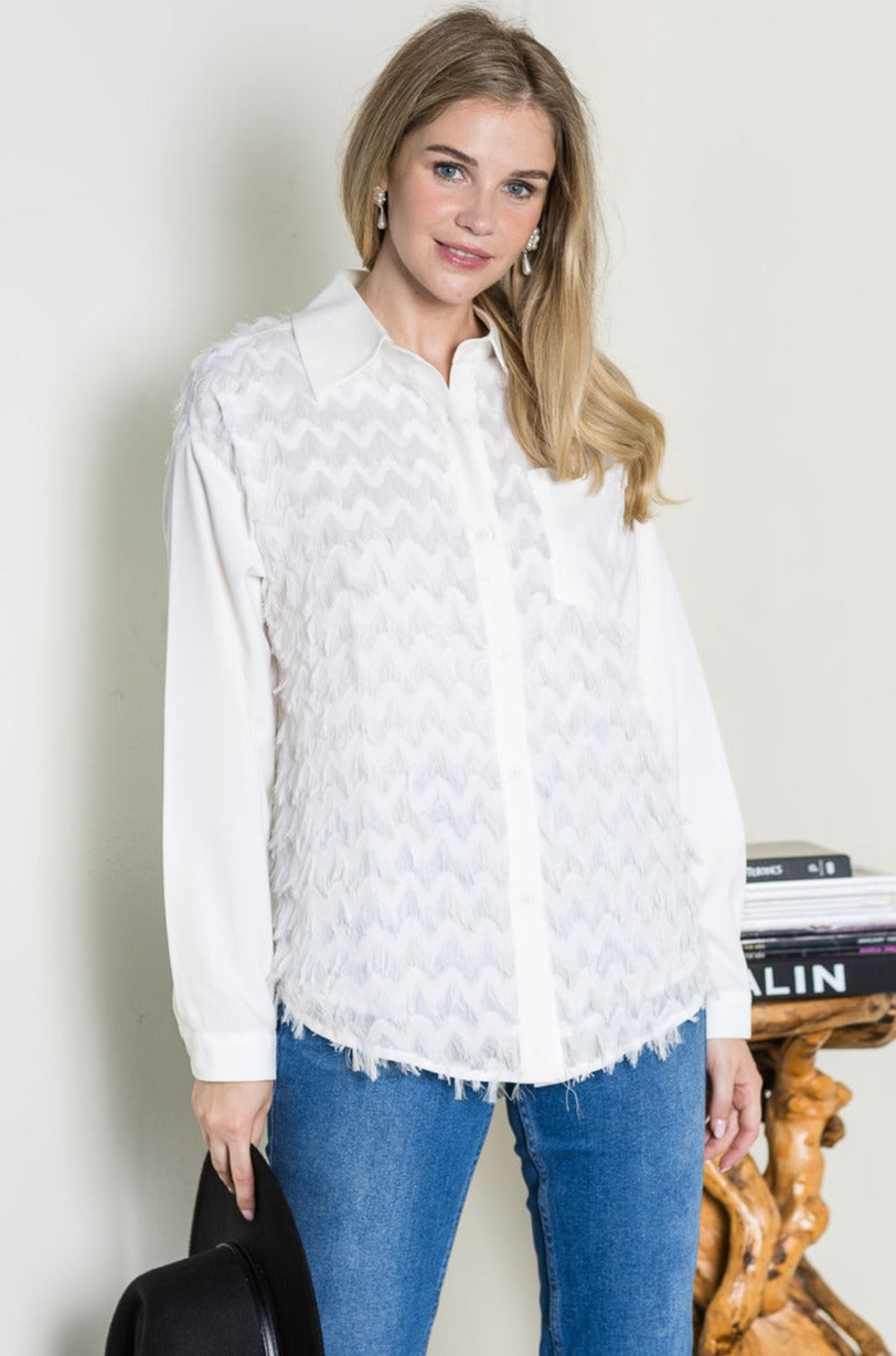 Weena Woven Feathered Shirt