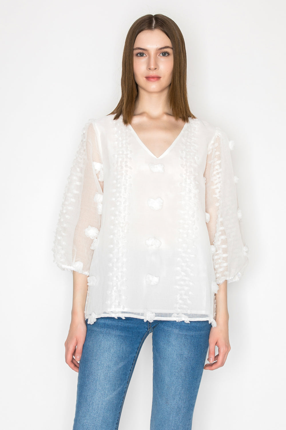 Wenda Woven Embroidered Top