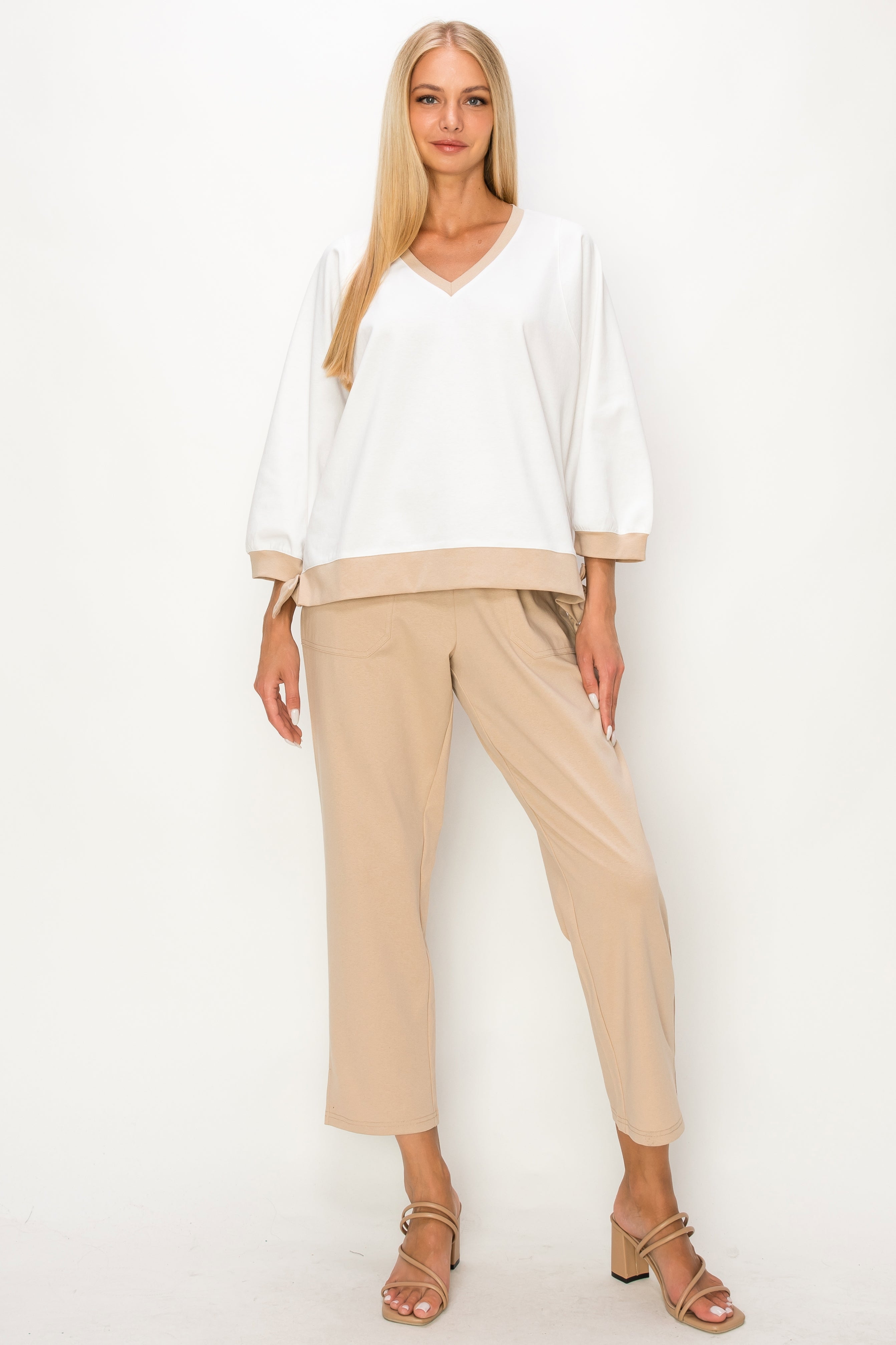 Karol Stretch Cotton Colorblock