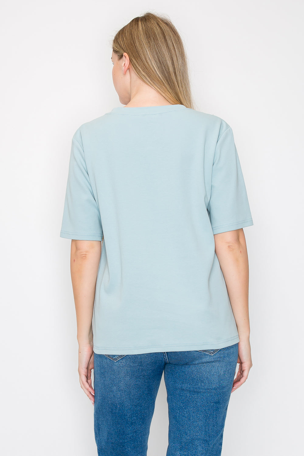 Raya Stretch Pointe Knit Top with Sequin