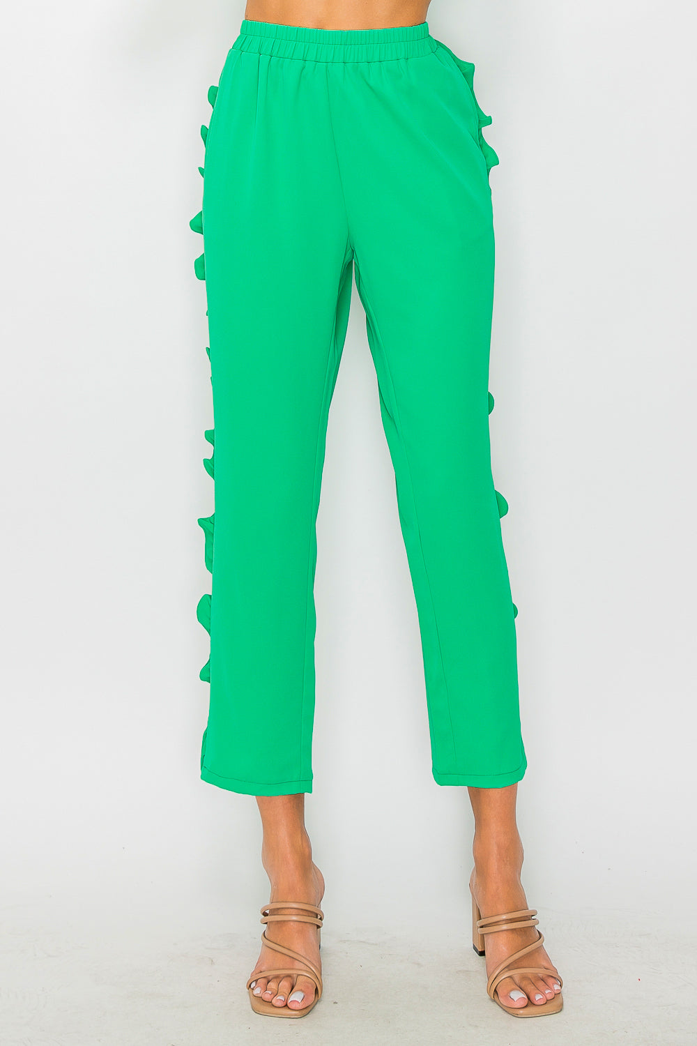 Julie Woven Pant with Ruffles