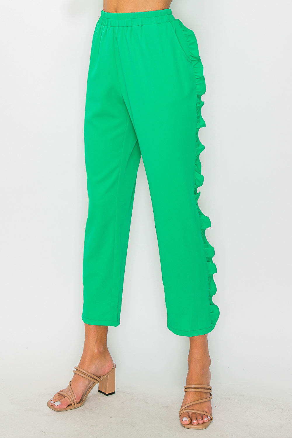 Julie Woven Pant with Ruffles