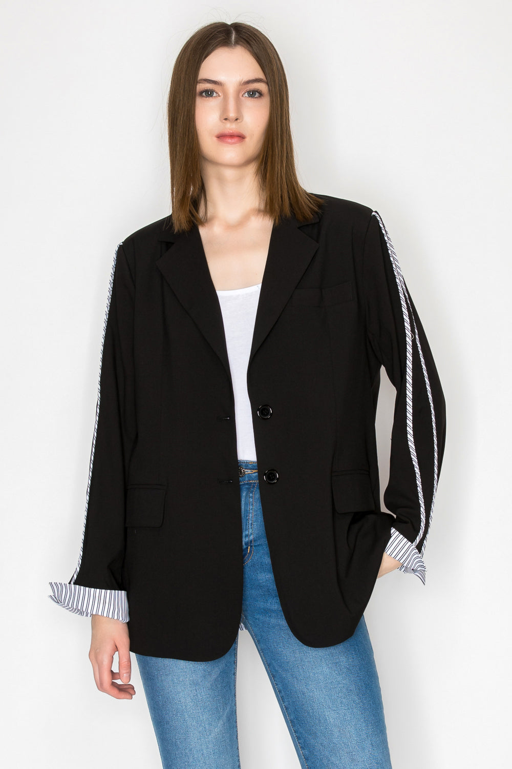 Mary Blazer Jacket with Stripes