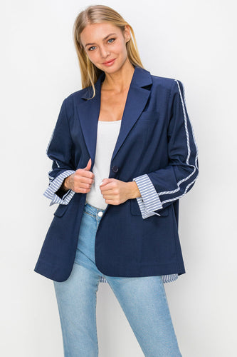 Mary Blazer Jacket with Stripes