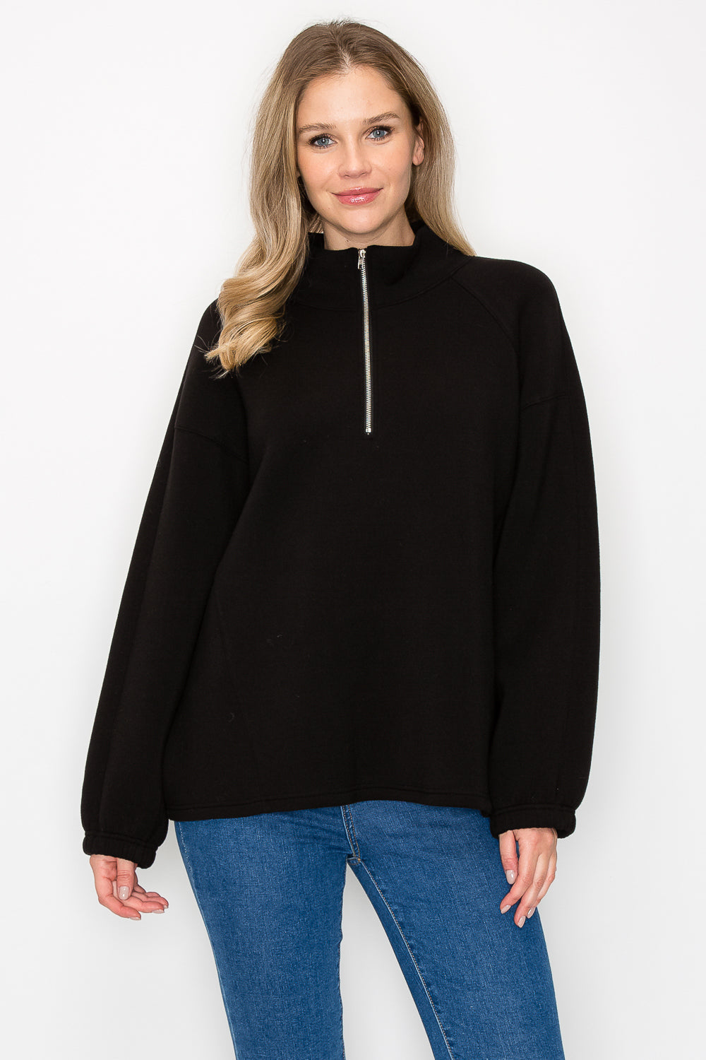 Fatima Stretch French Scuba Pullover