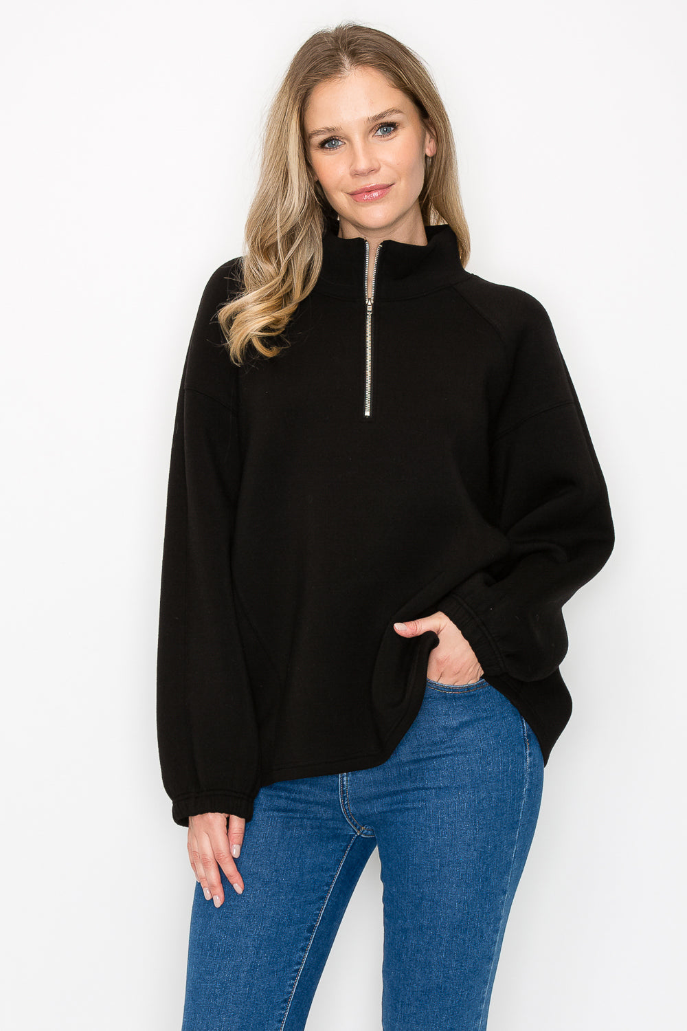 Fatima Stretch French Scuba Pullover