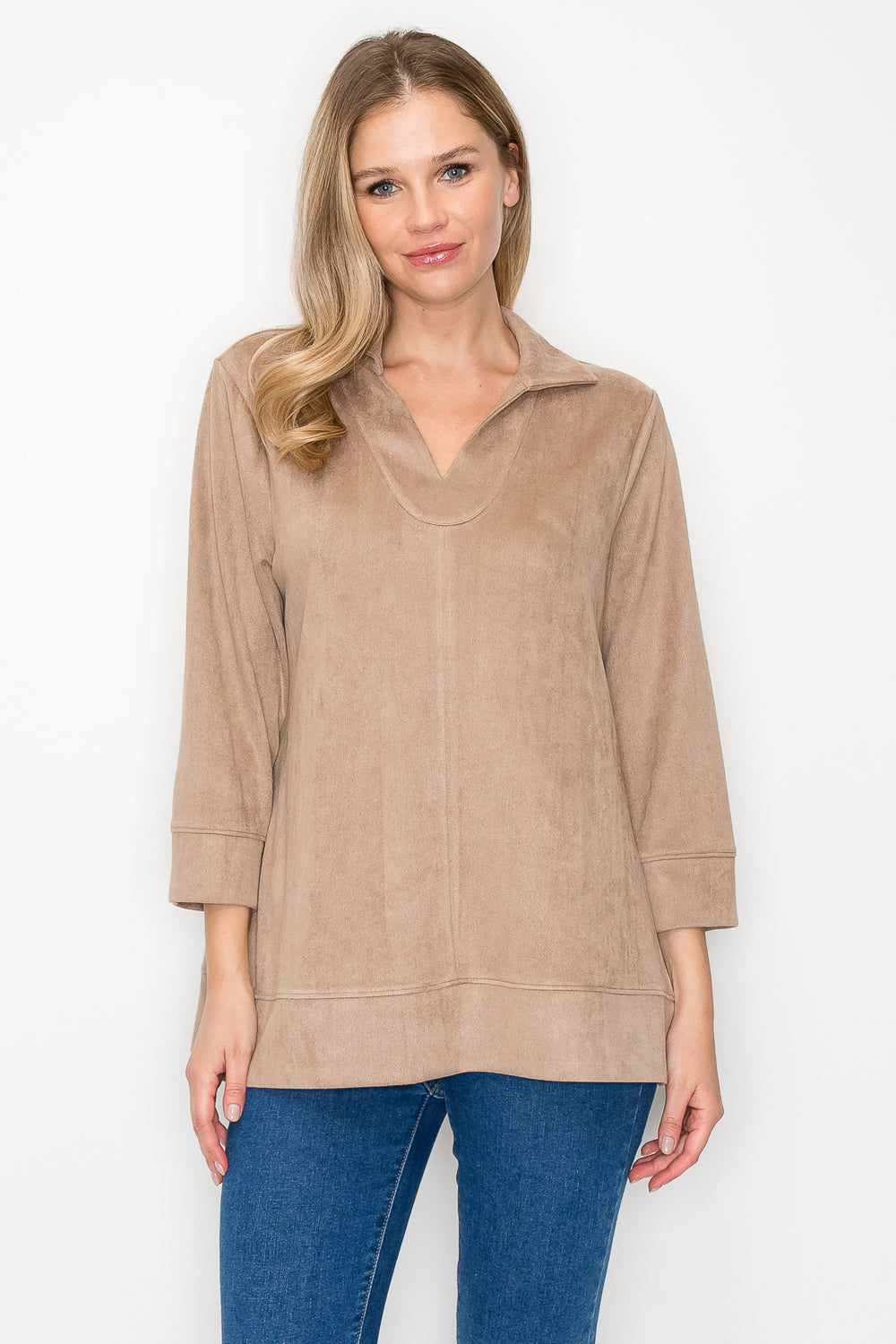 Addison Stretch Suede Top