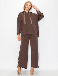 Farrah French Scuba Pearl Long Pant