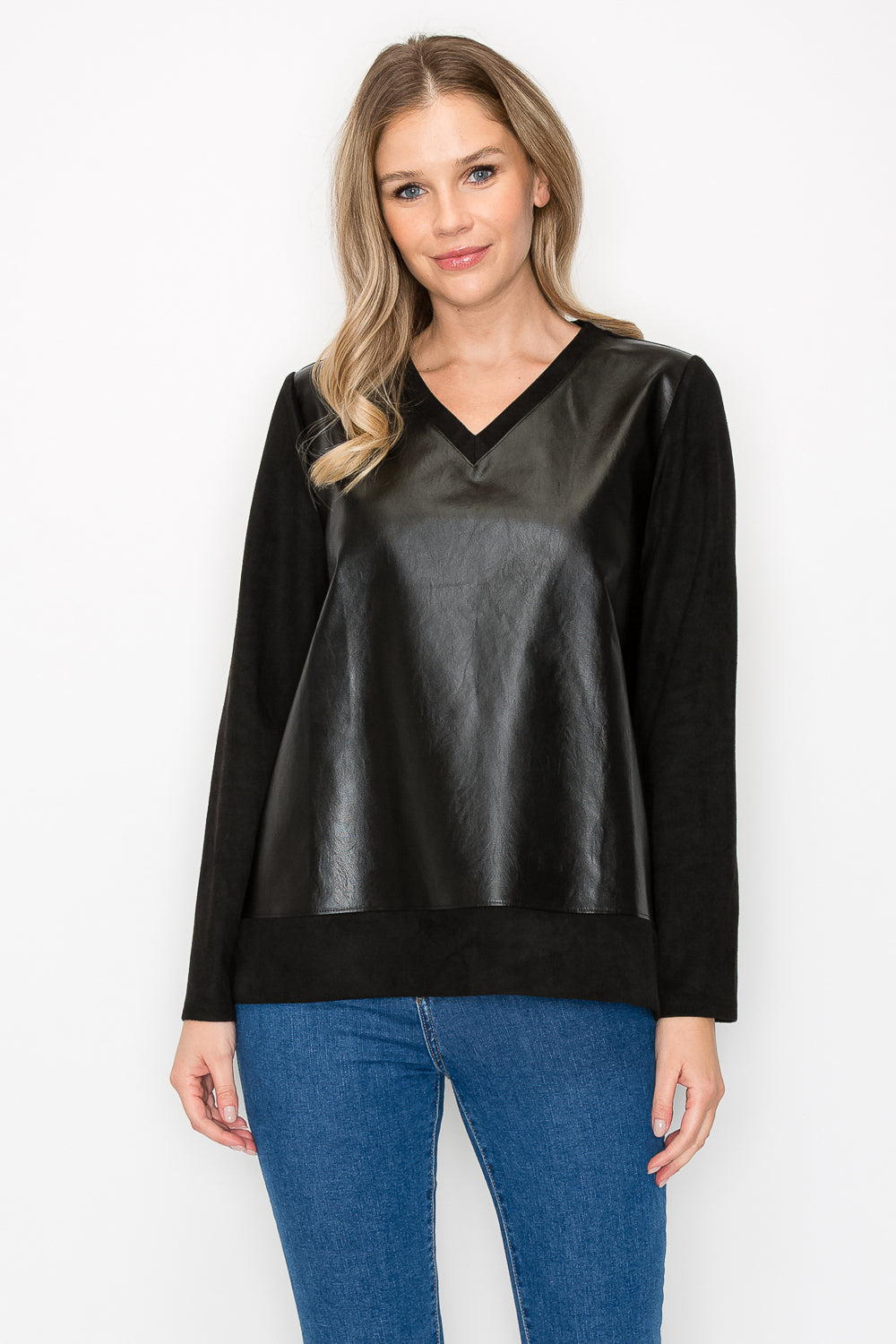 Annabelle Suede Top with Leather