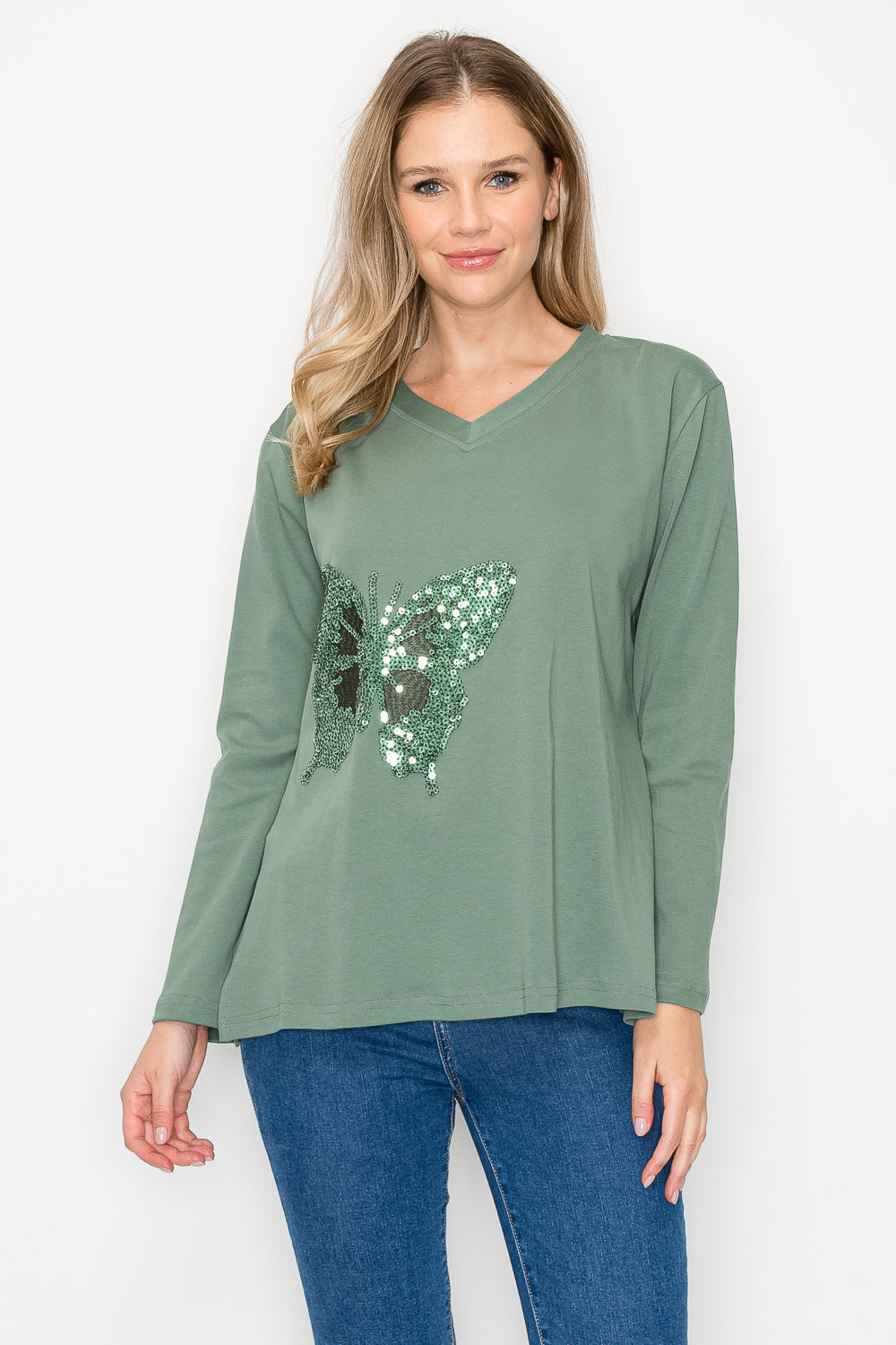 Ricole Top with Sequin Butterfly