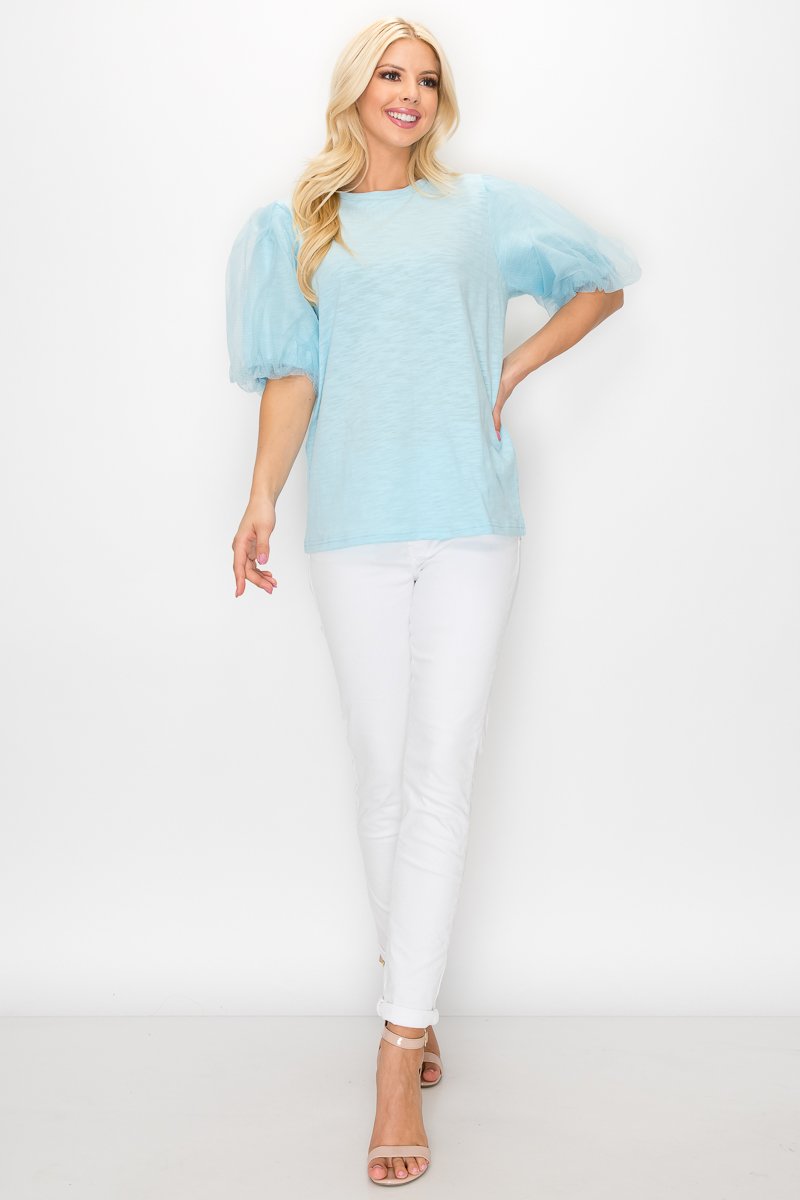 Randi Cotton Top with Chiffon