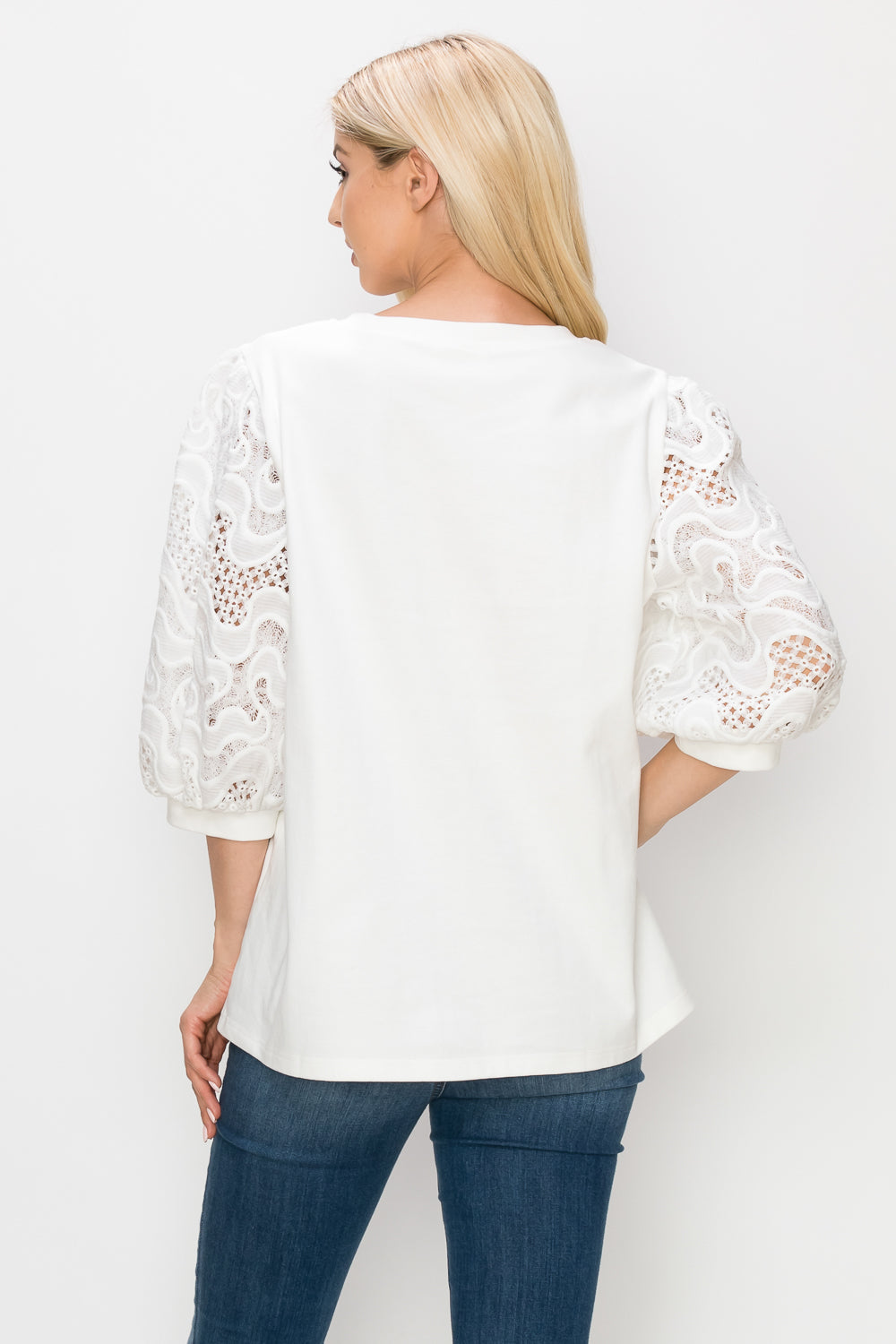 Ruth Pointe Knit Top with Lace