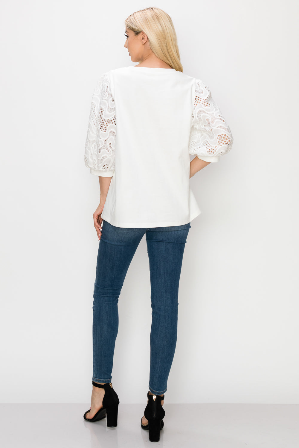 Ruth Pointe Knit Top with Lace