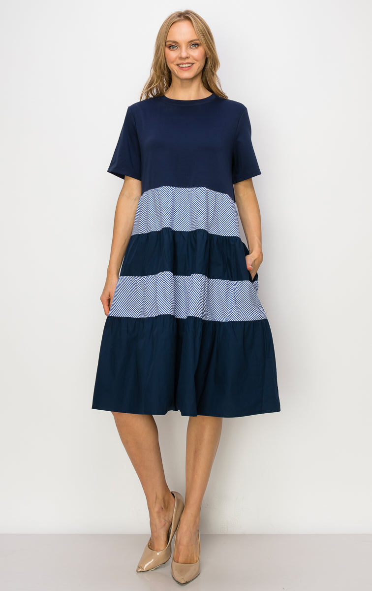 Romi Cotton Dress with Stripes