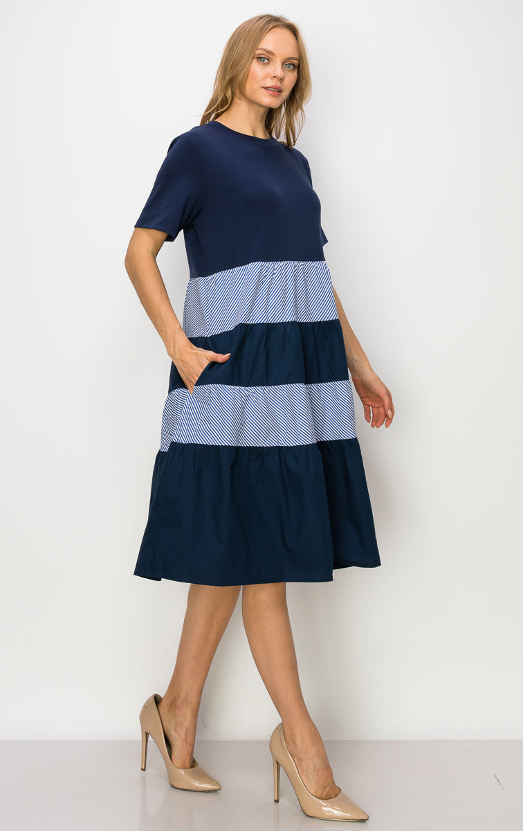 Romi Cotton Dress with Stripes