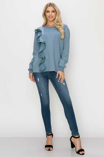 Tania Knit Ruffled Top