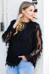 Whitney Woven Feathered Top