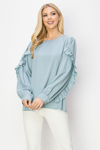 Wanda Woven Ruffled Top