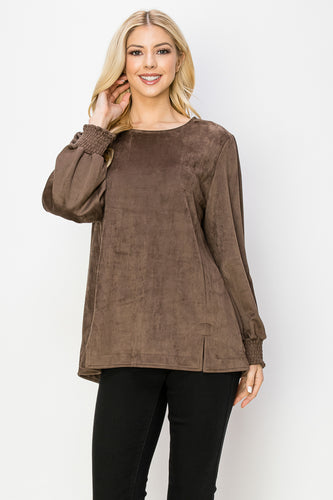 Alora Stretch Suede Top