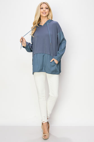 Reinna Pointe Knit Top with Hoodie