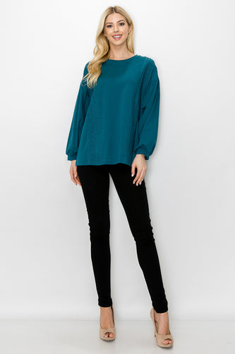 Rosanne Pointe Knit Top with Lace