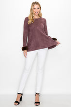 Load image into Gallery viewer, Anabelle Suede Top with Faux Fur