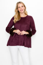 Load image into Gallery viewer, Anabelle Suede Top with Faux Fur