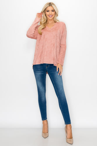 Andrea Stretch Suede Top